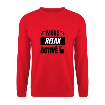 mode relax - Sweat-shirt Unisexe - rouge - Devant - Alina (178cm) & Michal (187cm)