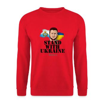 San Marino Stand with Ukraine - Unisex Pullover - Rot - Vorne - Alina (178cm) & Michal (187cm)