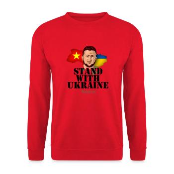 Ukraine Vietnam - Sweat-shirt Unisexe - rouge - Devant - Alina (178cm) & Michal (187cm)