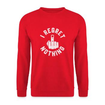 I regret nothing - Unisex Sweatshirt - red - Front - Alina (178cm) & Michal (187cm)