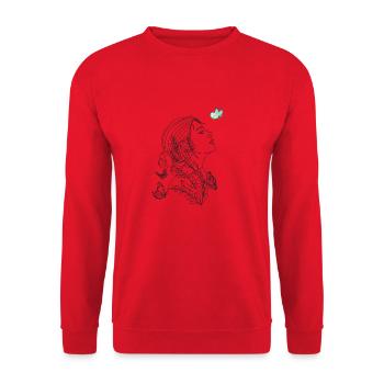 Un papillon dans ma tête - Sweat-shirt Unisexe - rouge - Devant - Alina (178cm) & Michal (187cm)