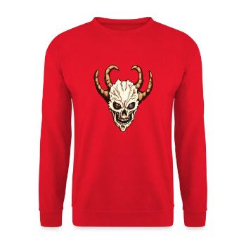 Demon Skull - Unisex Sweatshirt - red - Front - Alina (178cm) & Michal (187cm)