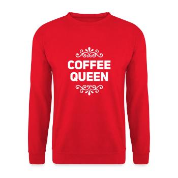 Coffee Queen saying - Unisex Pullover - Rot - Vorne - Alina (178cm) & Michal (187cm)