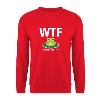 WTF WHERE IS THE FLY 01 - Unisex Sweatshirt - red - Front - Alina (178cm) & Michal (187cm)