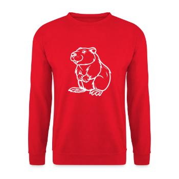 hamster comic tier - Unisex Pullover - Rot - Vorne - Alina (178cm) & Michal (187cm)