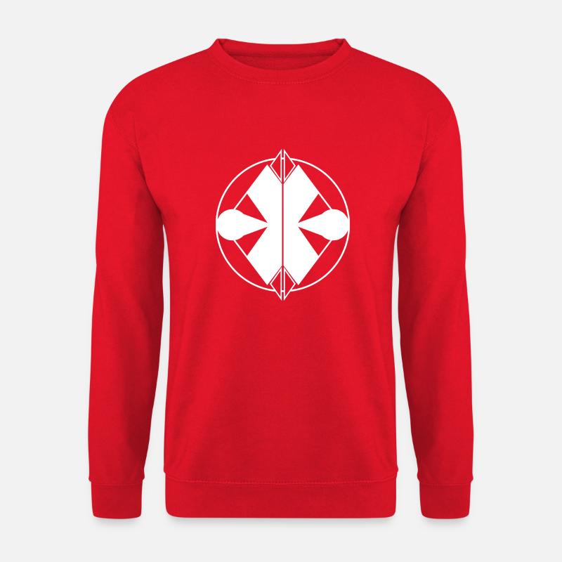 Schlankes weißes Logo – symmetrisches und universelles Design - Unisex Pullover - Rot
