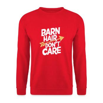 For horse girls and stable lovers - Unisex Sweatshirt - red - Front - Alina (178cm) & Michal (187cm)