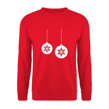 Christmas ball star 2 - Unisex Sweatshirt - red - Front - Alina (178cm) & Michal (187cm)