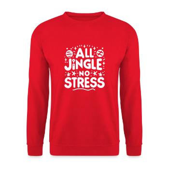 Alles Jingle Kein Stress - Unisex Pullover - Rot - Vorne - Alina (178cm) & Michal (187cm)