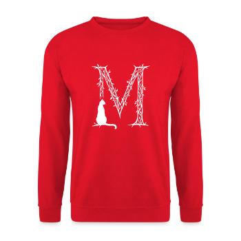Letter M with cat - Unisex Sweatshirt - red - Front - Alina (178cm) & Michal (187cm)