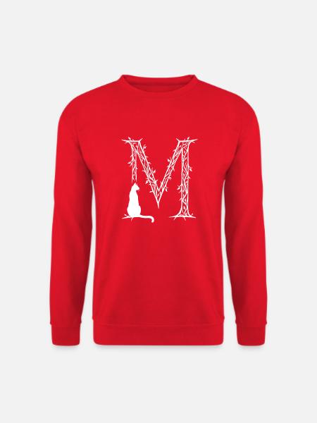 Lettre M avec chat - Sweat-shirt Unisexe - rouge
