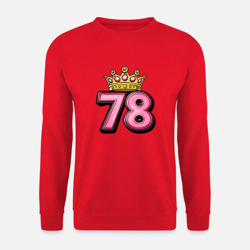 78 Zahl Krone - Unisex Pullover - Rot