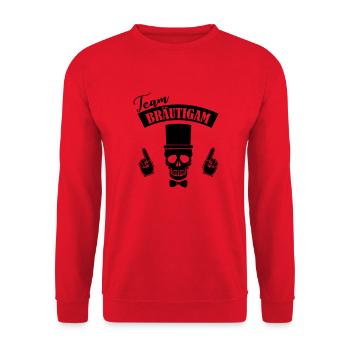 Crâne de l’équipe du marié - Sweat-shirt Unisexe - rouge - Devant - Alina (178cm) & Michal (187cm)