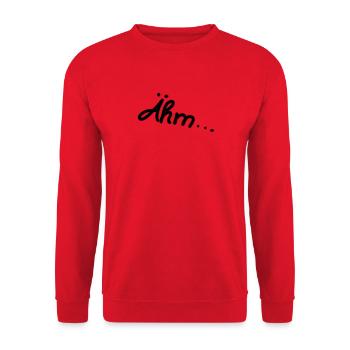Ähm...Spruch - Unisex Pullover - Rot - Vorne - Alina (178cm) & Michal (187cm)