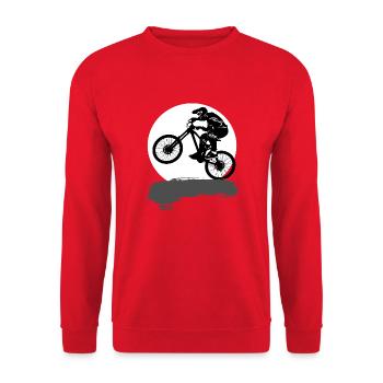 Bicycle Mountain Bike MTB Cycling Design - Unisex Sweatshirt - red - Front - Alina (178cm) & Michal (187cm)