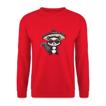 Skunk Funny Sombrero - Unisex Sweatshirt - red - Front - Alina (178cm) & Michal (187cm)