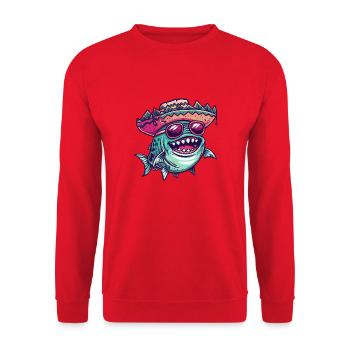 Piranha Fisch Sombrero - Unisex Pullover - Rot - Vorne - Alina (178cm) & Michal (187cm)