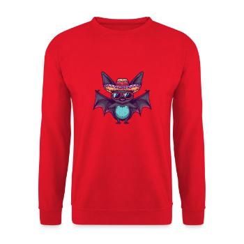Bat Funny Sombrero - Unisex Sweatshirt - red - Front - Alina (178cm) & Michal (187cm)