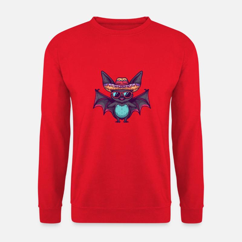 Fledermaus Lustig Sombrero - Unisex Pullover - Rot