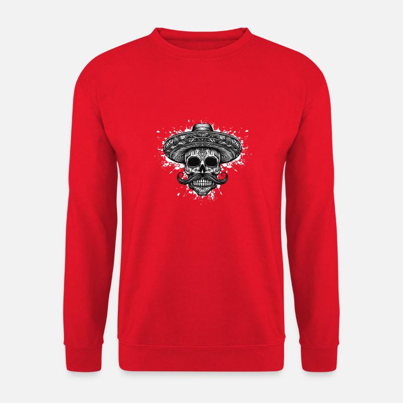 Sombrero Mexikaner Totenkopf - Unisex Pullover - Rot
