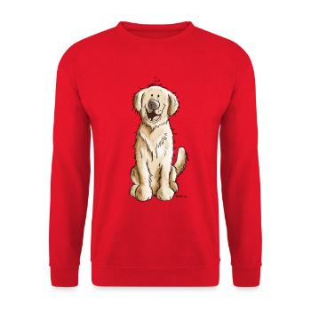 Golden Golden Retriever - Unisex Sweatshirt - red - Front - Alina (178cm) & Michal (187cm)