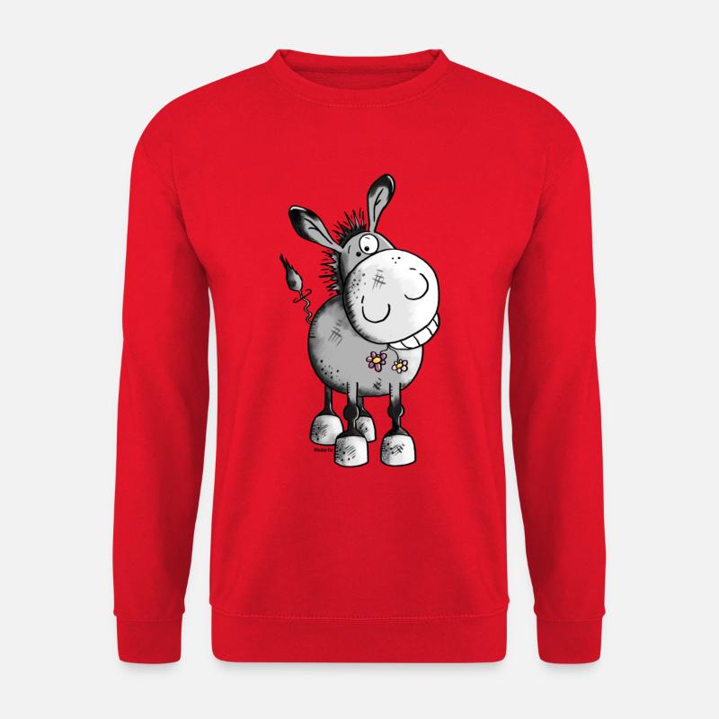 Fröhlicher Esel - Tier - Unisex Pullover - Rot