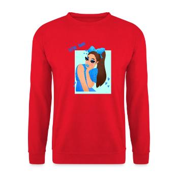 Glitzerkönigin - Unisex Pullover - Rot - Vorne - Alina (178cm) & Michal (187cm)