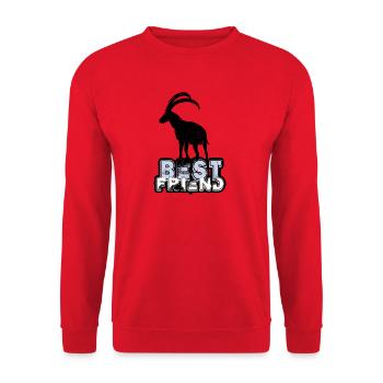 Best Friend Capricorn | Steinbock - Unisex Pullover - Rot - Vorne - Alina (178cm) & Michal (187cm)