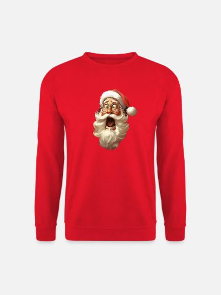 Père Noël drôle avec des lunettes cadeau - Sweat-shirt Unisexe - rouge