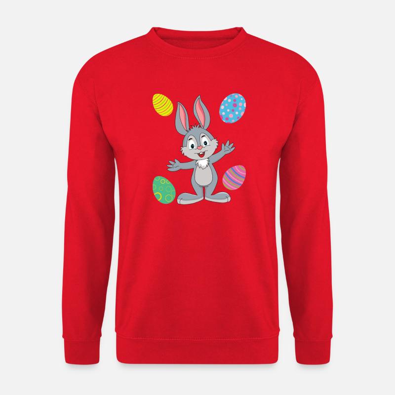 EASTER BUNNY AND EASTER EGGS - Unisex Sweatshirt - red