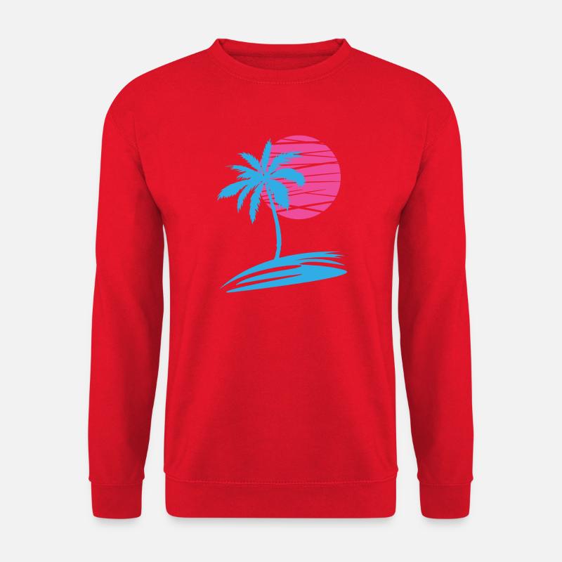 SUMMER PALME VOR SONNE - Unisex Pullover - Rot