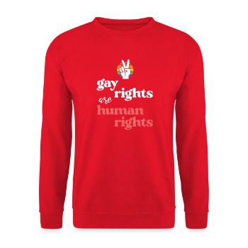 LGBT Pride Month - Gay Rights Are Human Rights - Unisex Sweatshirt - red - Front - Alina (178cm) & Michal (187cm)