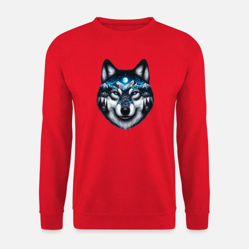 Wolf - Unisex Pullover - Rot
