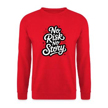 No Risk No Story - Unisex Pullover - Rot - Vorne - Alina (178cm) & Michal (187cm)
