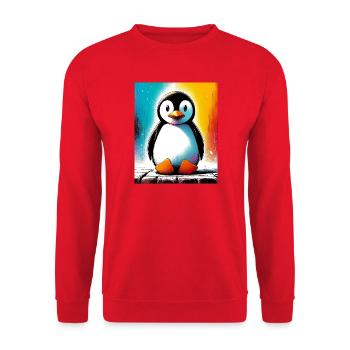 pingouin - Sweat-shirt Unisexe - rouge - Devant - Alina (178cm) & Michal (187cm)