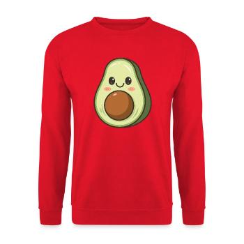Kawaii Avocado Food Lover - Unisex Sweatshirt - red - Front - Alina (178cm) & Michal (187cm)
