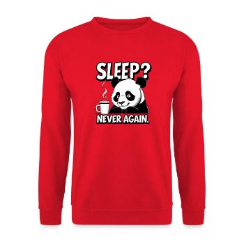 Sleep? Never again - Unisex Pullover - Rot - Vorne - Alina (178cm) & Michal (187cm)