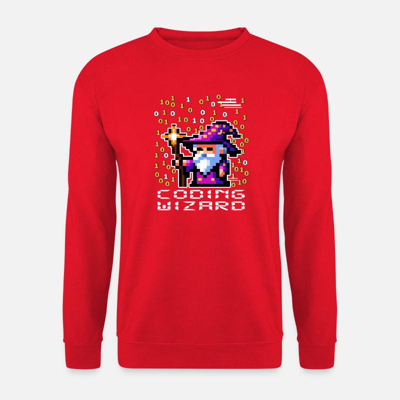 Sorcier Pixel Code - Sweat-shirt Unisexe - rouge