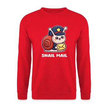 Messenger Snail - Unisex Sweatshirt - red - Front - Alina (178cm) & Michal (187cm)