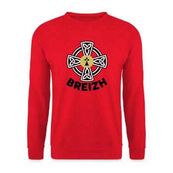 Breizh (Bretagne) - Unisex Pullover - Rot - Vorne - Alina (178cm) & Michal (187cm)