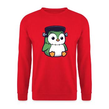 Mignon Halloween Pingouin Zombie Monstre Dessin animé - Sweat-shirt Unisexe - rouge - Devant - Alina (178cm) & Michal (187cm)