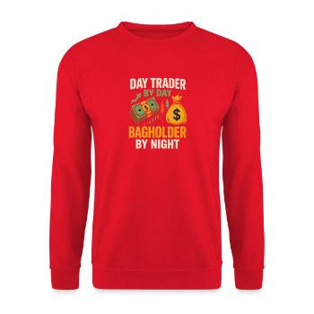 Day Trader Bagholder by Night Invsetment  - Unisex Sweatshirt - red - Front - Alina (178cm) & Michal (187cm)