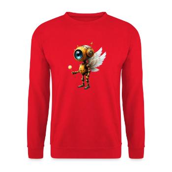 Steampunk Winged Robot - Unisex Sweatshirt - red - Front - Alina (178cm) & Michal (187cm)