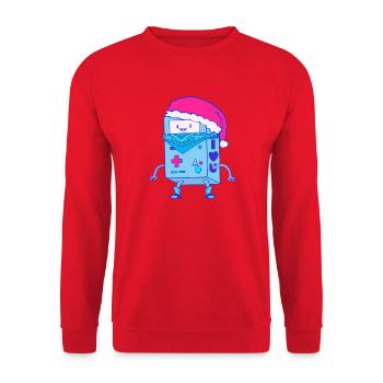 Kawaii Christmas Robot Santa Bot - Unisex Sweatshirt - red - Front - Alina (178cm) & Michal (187cm)