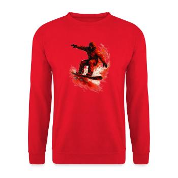 Snowboarden | Schnee | Snowboarder | Ski - Unisex Pullover - Rot - Vorne - Alina (178cm) & Michal (187cm)