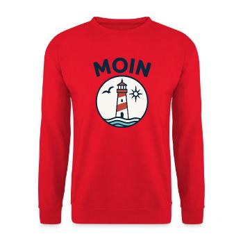 Lighthouse by the sea coastal motif - Unisex Sweatshirt - red - Front - Alina (178cm) & Michal (187cm)