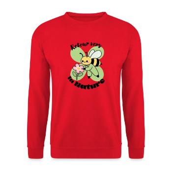Abeille, écologie et retour vers la nature - Sweat-shirt Unisexe - rouge - Devant - Alina (178cm) & Michal (187cm)