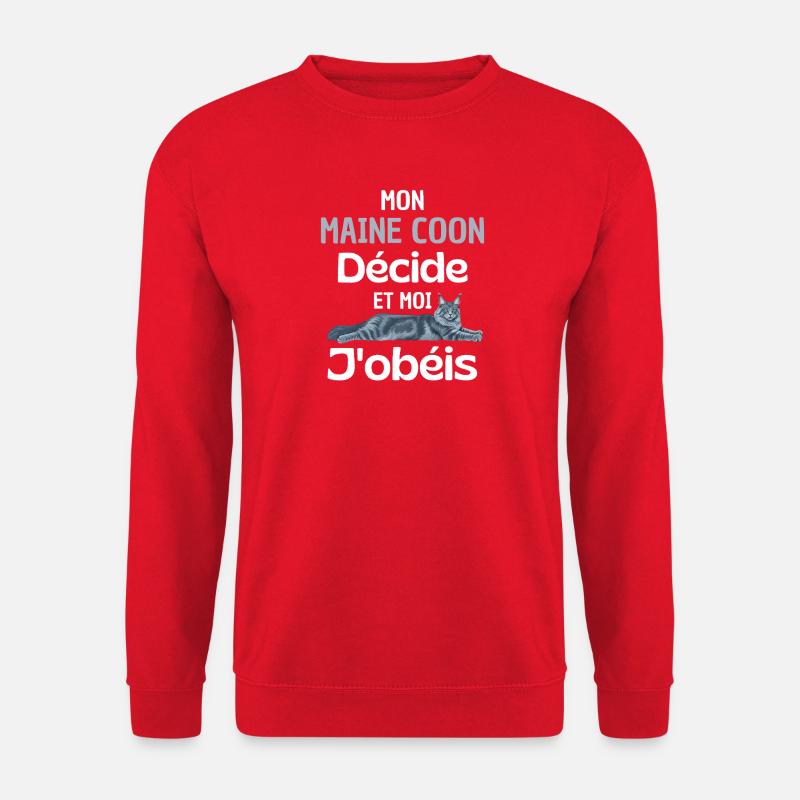 Maine Coon Commande Tu Obéis - Sweat-shirt Unisexe - rouge