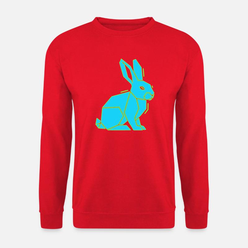 Geometrischer Hase Low Poly Modern - Unisex Pullover - Rot