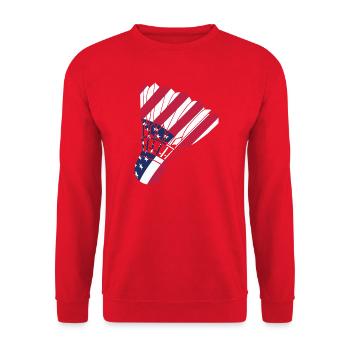 Joueur de badminton américain Patriote Drapeau américain - Sweat-shirt Unisexe - rouge - Devant - Alina (178cm) & Michal (187cm)